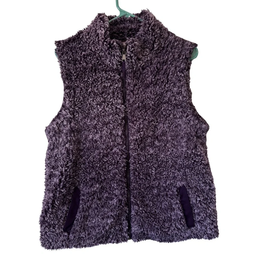 Westbound Purple Sherpa Fleece Zip Up Vest